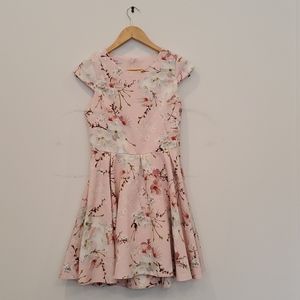 Girls light pink floral Ted Baker dress